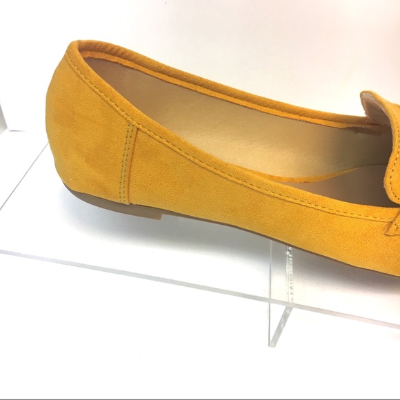 Faux Suede Pointed Toe Loafers in Sungold Yellow - Picture 5 of 8